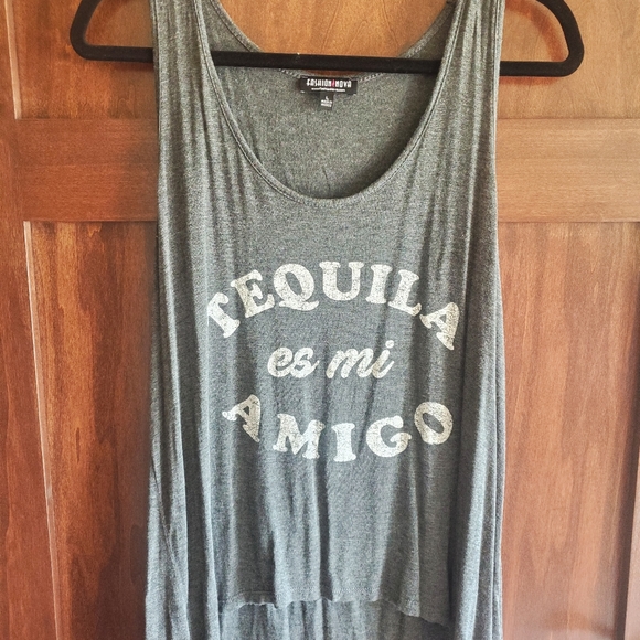 Fun Gray Tank Top: Fashion Nova Large - Picture 2 of 4
